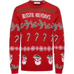 ONLY & SONS - ONSXMAS REG 5 - Gebreide Trui - Pompeian Red - Regular Fit