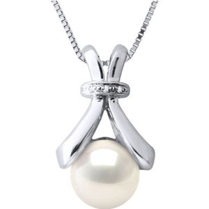 Diamond Pendant 0.010 Cts Gekweekte Pearl Zoetwater 6-7mm White White Gold