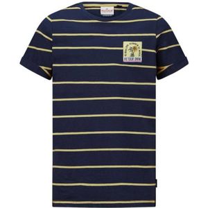 Retour Denim gestreept T-shirt Max donkerblauw/geel