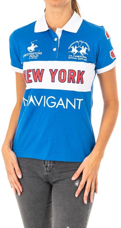 Damespolo - Blauw-wit - Korte Mouwen - 2WPG84