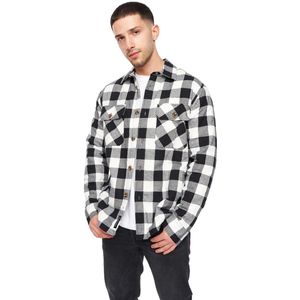 Crosshatch Heren Demaro Geruit Gevoerd Overhemd (Zwart/Wit)