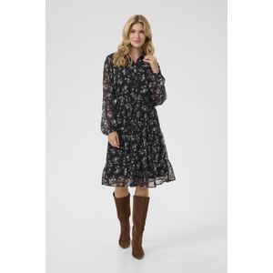 Jurk A-shape Black Ditsy Flower black multi