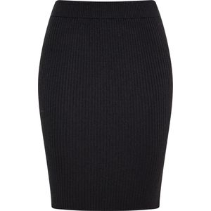 Mymo - Rock - Zwart - Kokerrok - Gebreid - Met Zijsplit