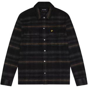 Lyle & Scott geborsteld tartan gitzwart overshirtjack