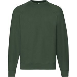 Fruit of the Loom Heren Klassiek Raglan Sweatshirt (Fles groen)