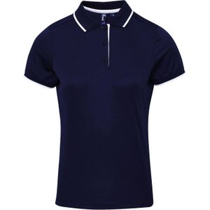 Premier Dames/dames Contrast Coolchecker Poloshirt (Marine / Wit)