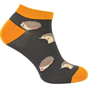 Mr Heron - BamboeAnimal Trainersokken voor heren - Hedgehogs (Grijs)