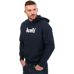 Levis Heren Grafische Relaxed Fit Hoodie (Donkerblauw)