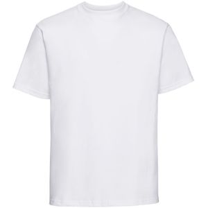 Russell Europa Heren Klassiek Zwaargewicht Ringspun Korte Mouwen T-Shirt (Wit)