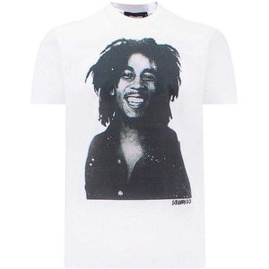 DSquared2 Heren Bob Marley T-Shirt (Wit)