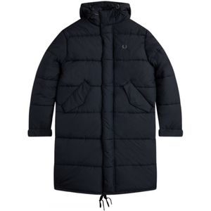 Fred Perry Hooded Quilted Parka Black Jacket