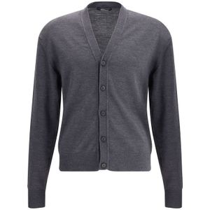 Kaartigan met knoopsluiting V-hals