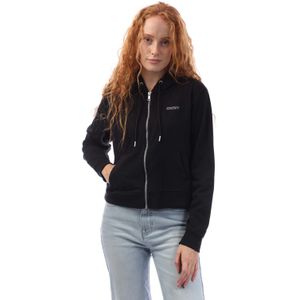 Dames DKNY Mini Stud Logo Full Zip Hoody in Zwart