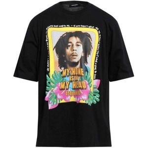 DSquared2 Unisex Volwassen Mijn Thuis Zit In Mijn Hoofd Bob Marley T-Shirt (Zwart)