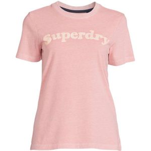 Superdry T-shirt met tekst lichtroze