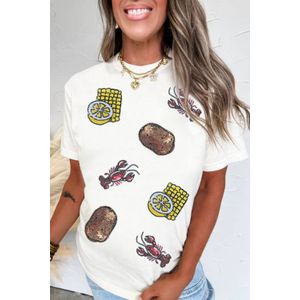 Pailletten Zeevruchten Graphic T-shirt