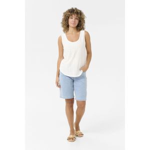 Cream - Crmianna Pointelle Top - Dames - Wit - Polyester