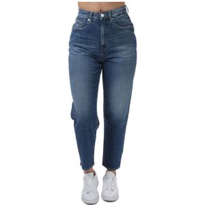 Tommy Hilfiger-jeans Met Superhoge Taille En Taps Toelopende Pijpen Voor Dames, Denim - Maat 30 Kort