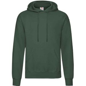 Fruit of the Loom Volwassenen Unisex klassiek sweatshirt met capuchon (Fles groen)