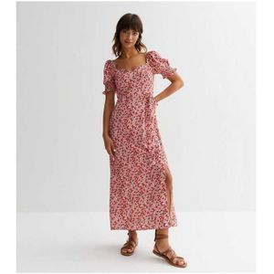 Ditsy midi-jurk met rozenprint en riem