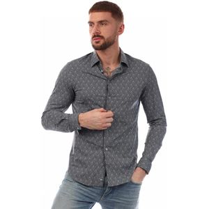 Emporio Armani Gedessineerd herenoverhemd (Grijs)