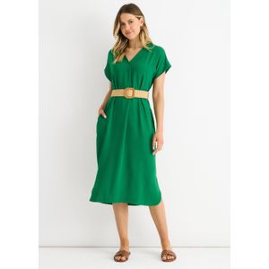 Groene luchtstroom oversized jurk met ceintuur