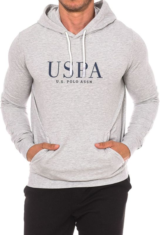 U.s. Polo Assn. - Hoodie - Grijs - Heren - Katoen - Met Verstelbaar Trekkoord