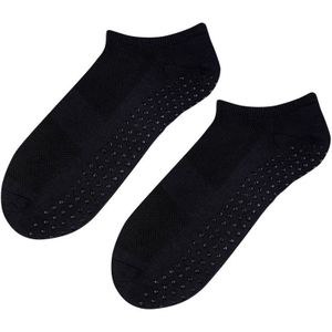 Steven - Heren 1 Paar Katoenen Onzichtbare Sokken met Grip | Pilates Sokken - Zwart
