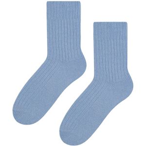 Steven - 1 Paar Dames Wol Jurk Sokken - Thermische Gebreide Sokken voor Winter - Blauw