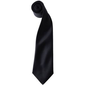 Premier Kleuren Heren Satin Clip Tie (Pakket van 2) (Zwart)