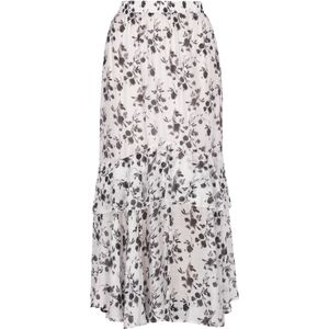 Dreimaster - Gelaagde Rok - Wit - Midi tot Maxi - Vrouwelijk Silhouet