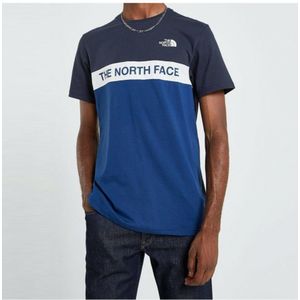 The North Face Heren Geweven Colour Block T-shirt Blauw