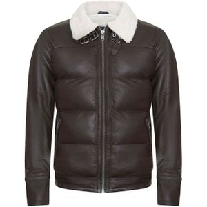 Leren - Brasilia - Gewatteerde Bikerpufferjas - Heren