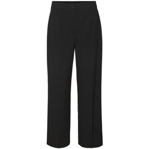 VERO MODA high waist straight fit pantalon VMSASIE zwart