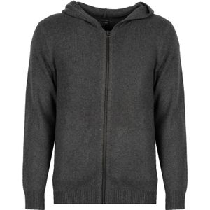 Guess - Hoodie - Grafiet - Kameelhaar Mix - Ritssluiting - Capuchon