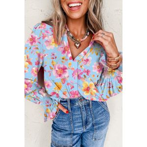 Bloemenprint V-hals Blouse