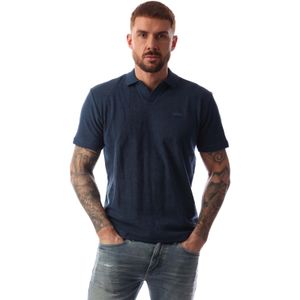 Boss Heren Doubletowel Poloshirt (Blauw)