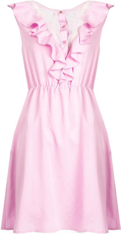 Liu Jo - Getailleerde Mini Jurk - Paars - Kanten Details