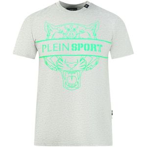 Plein Sport Tigerhead Bold Logo Grey T-Shirt