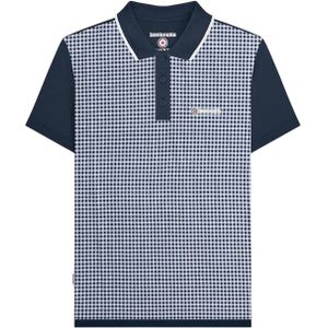Lambretta Heren Gingham Polo Shirt (Marineblauw)