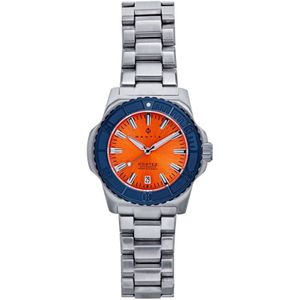 Nautis Cortez Automatisch armbandhorloge met datum - oranje/marineblauw