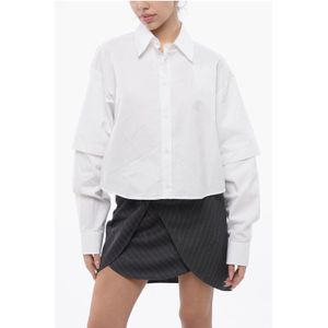 Dubbellaags BOOKISH-shirt met geborduurd logo in wit