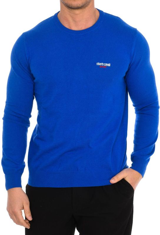 Roberto Cavalli - Gebreide Trui - Indigo Blue - 50% Polyamide, 40% Viscose, 10% Angora