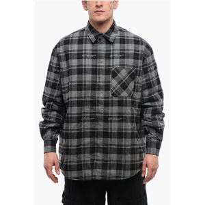 Geruit gevoerd flanellen overshirt in grijs