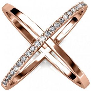 X Duo ring - Oostenrijks kristal
