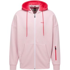 Boss Heren Saggyart Hoodie met rits (Roze)