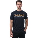 Timberland - Donker Saffier - Heren T-shirt - Korte Mouw - 100% Katoen