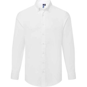 Premier Heren Supreme Oxford Formeel Overhemd Met Lange Mouwen (Wit)