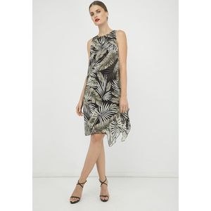 Conquista - Mouwloze Zomerjurk - Chiffon - Met Print en Ruches