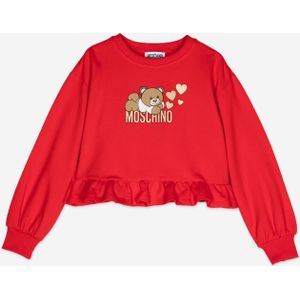 Moschino Meisjes Teddy Bear Logo Sweatshirt in Rood